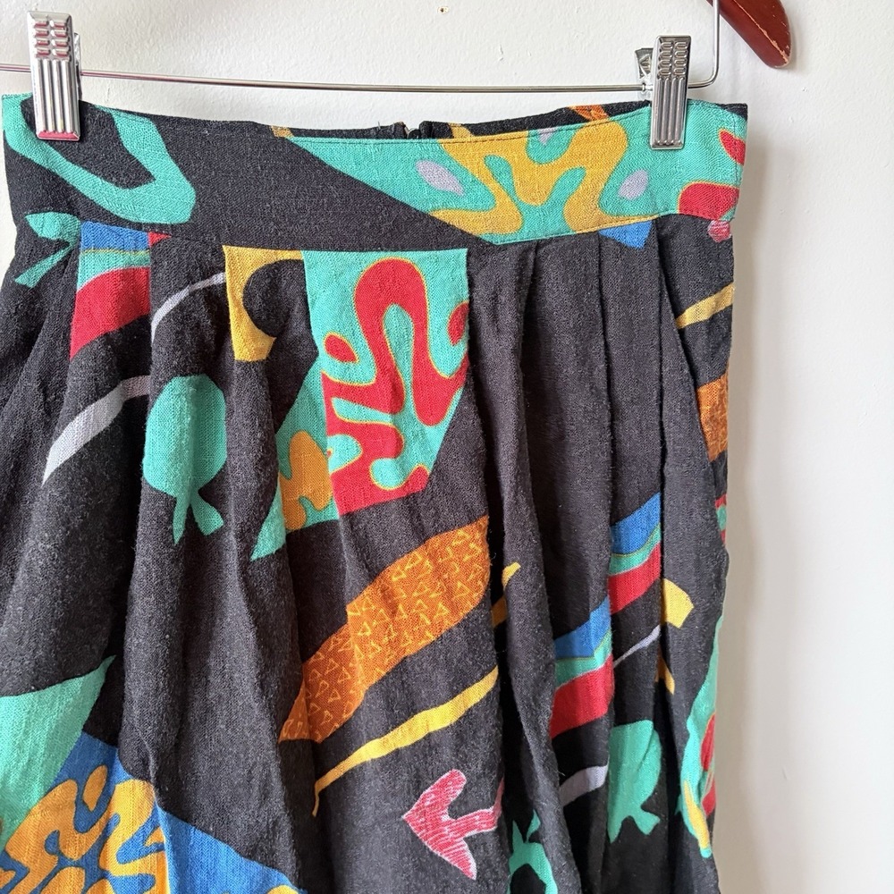 Vintage 90's Worthington Maxi Skirt Women's Size 8 Colorful Pockets Boho Artsy - Picture 2 of 11